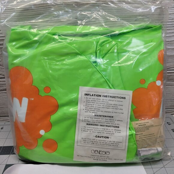 Nickelodeon Inflatable Chair From Kool-Aid Slime Green Promotional Vtg New Rare - Picture 4 of 6